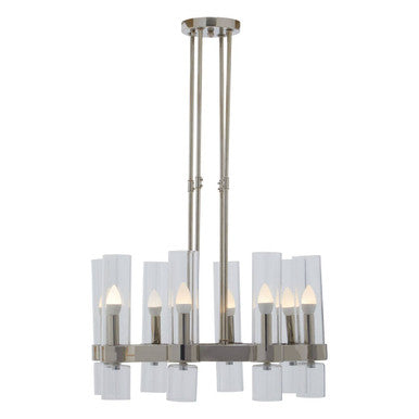 Orsina Alexis 8-Light Nickel Flush Mount Ceiling Light | Fluted Glass