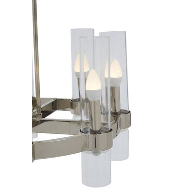 Orsina Alexis 8-Light Nickel Flush Mount Ceiling Light | Fluted Glass