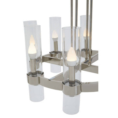 Orsina Alexis 8-Light Nickel Flush Mount Ceiling Light | Fluted Glass