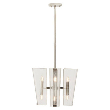 Orsina Celeste 4-Light Nickel Pendant Light | Tapered Clear Glass