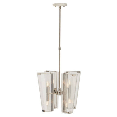 Orsina Celeste 4-Light Nickel Pendant Light | Tapered Clear Glass