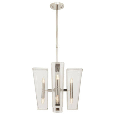 Orsina Celeste 4-Light Nickel Pendant Light | Tapered Clear Glass