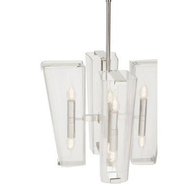 Orsina Celeste 4-Light Nickel Pendant Light | Tapered Clear Glass