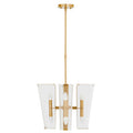 Orsina Celeste Antique Brass Pendant Light | 4-Light Glass Lantern