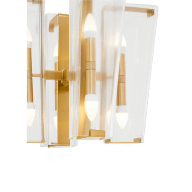 Orsina Celeste Antique Brass Pendant Light | 4-Light Glass Lantern