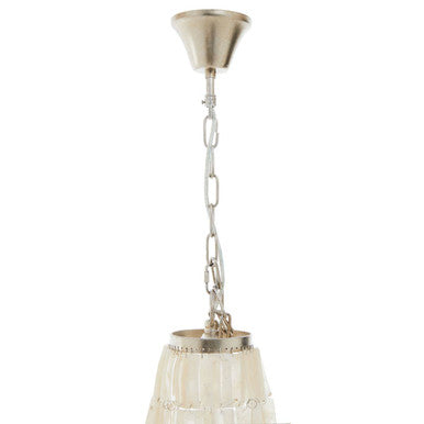 Orsina Elena Seashell Chandelier – 8-Bulb Silver Leaf Coastal Light