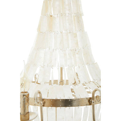 Orsina Elena Seashell Chandelier – 8-Bulb Silver Leaf Coastal Light