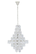 Orsina Helena Tiered Glass Chandelier – Silver Metal 12-Light