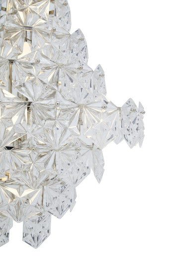 Orsina Helena Tiered Glass Chandelier – Silver Metal 12-Light