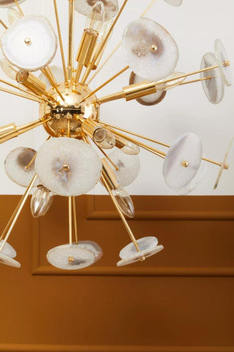 Orsina Glamour Gold and Agate 12-Light Spherical Chandelier
