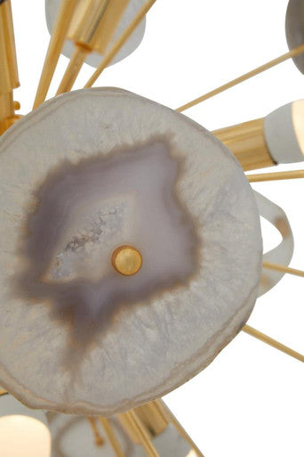 Orsina Glamour Gold and Agate 12-Light Spherical Chandelier