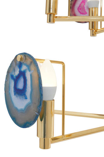 Orsina Glamour Gold and Agate 10-Light Ceiling Light Chandelier