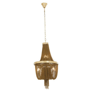 Orsina Chain Antique Brass Chandelier – 6-Light Vintage Statement Lamp
