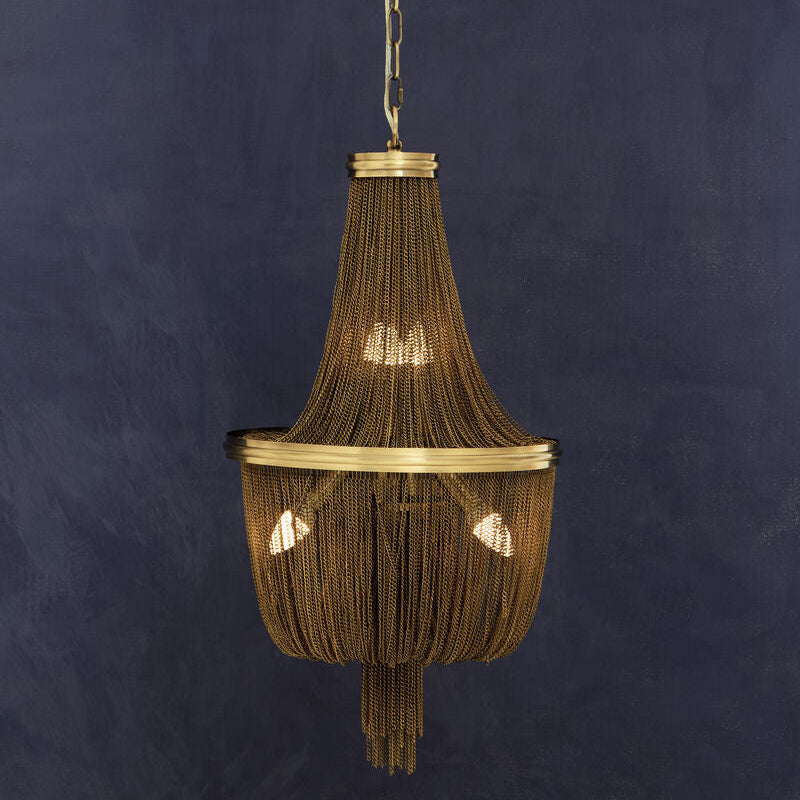 Orsina Chain Antique Brass Chandelier – 6-Light Vintage Statement Lamp
