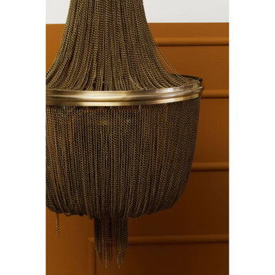 Orsina Chain Antique Brass Chandelier – 6-Light Vintage Statement Lamp