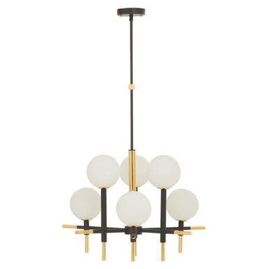 Orsina Grosvenor 6-Bulb Geometric Pendant Light | Black and Gold
