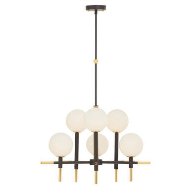 Orsina Grosvenor 6-Bulb Geometric Pendant Light | Black and Gold