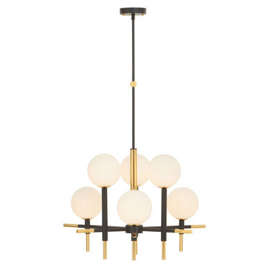 Orsina Grosvenor 6-Bulb Geometric Pendant Light | Black and Gold