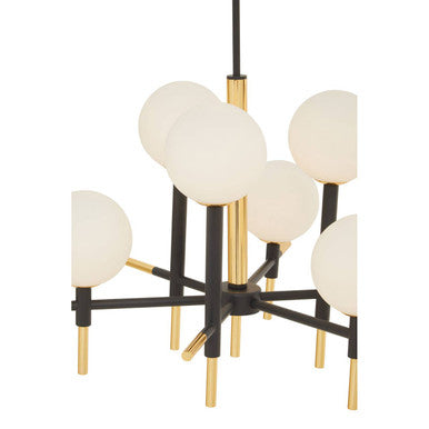 Orsina Grosvenor 6-Bulb Geometric Pendant Light | Black and Gold