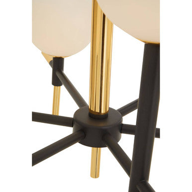 Orsina Grosvenor 6-Bulb Geometric Pendant Light | Black and Gold
