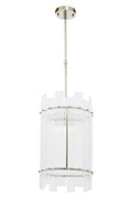 Orsina Ritz Fluted Glass Pendant Light – Silver Nickel Single Bulb