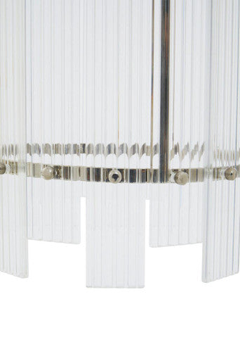 Orsina Ritz Fluted Glass Pendant Light – Silver Nickel Single Bulb