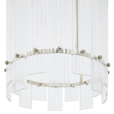 Orsina Ritz Fluted Glass Pendant Light – Silver Nickel Single Bulb