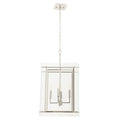 Orsina Claridge 4-Bulb Linear Pendant Light | Nickel & Glass Lantern