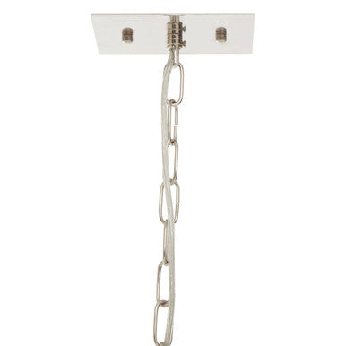 Orsina Claridge 4-Bulb Linear Pendant Light | Nickel & Glass Lantern