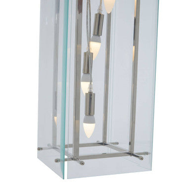 Orsina Claridge 5-Bulb Linear Pendant Light | Nickel & Clear Glass