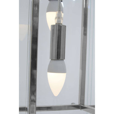 Orsina Claridge 5-Bulb Linear Pendant Light | Nickel & Clear Glass