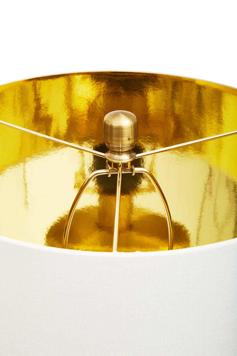 Orsina Edgar Black Marble and Gold Table Lamp with Ivory Drum Shade