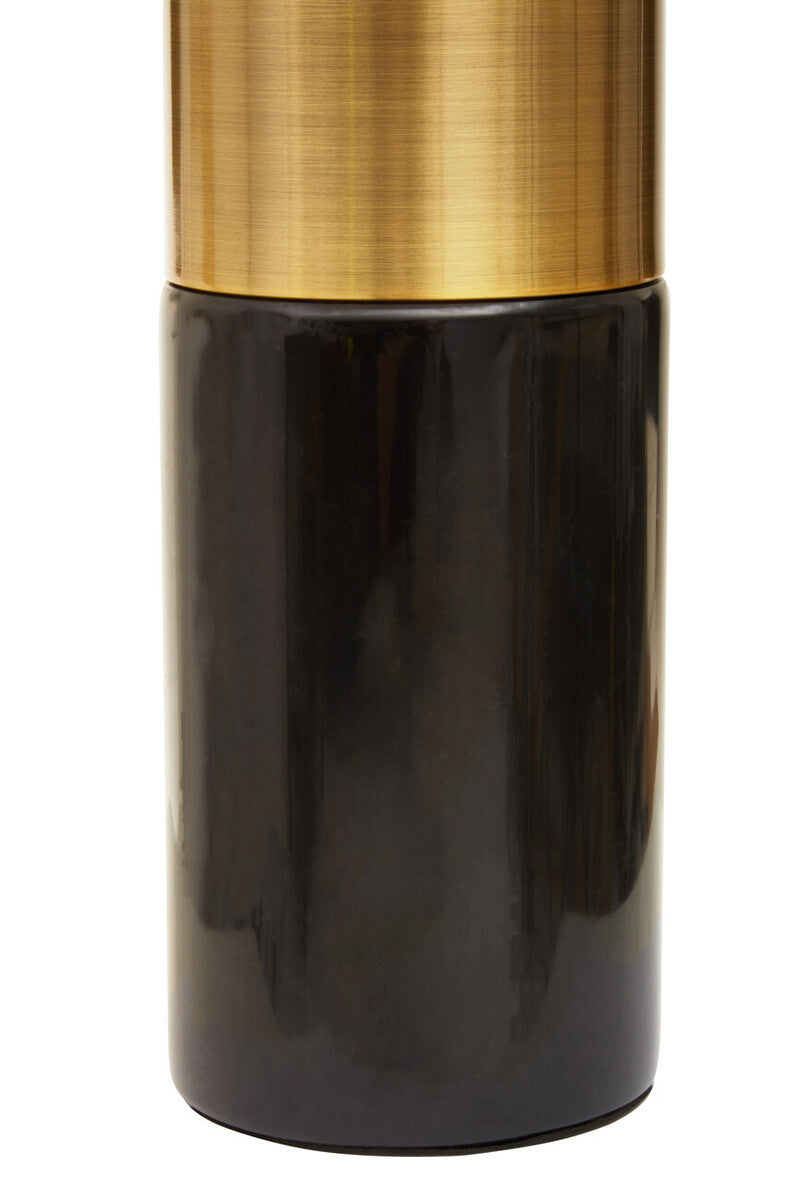 Orsina Edgar Black Marble and Gold Table Lamp with Ivory Drum Shade
