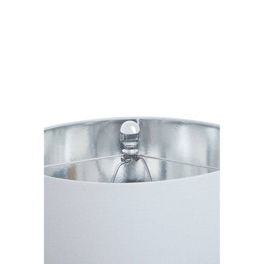 Orsina Eben Marble Table Lamp | Modern White Stone with Ivory Shade