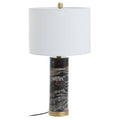Orsina Black Marble Table Lamp | Gold Base & Ivory Drum Shade