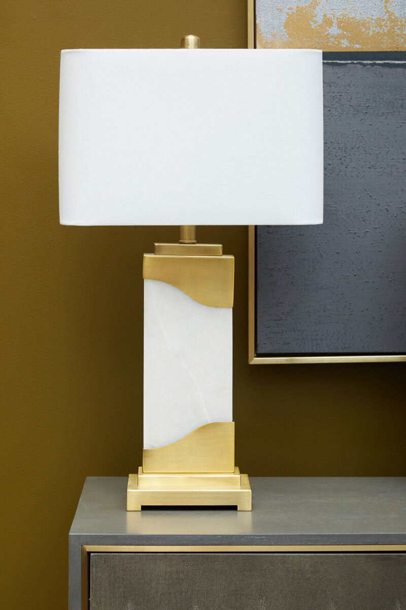 Orsina Edith Table Lamp – White Marble and Gold Luxury Lighting