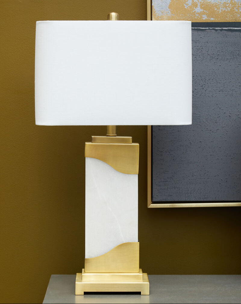 Orsina Edith Table Lamp – White Marble and Gold Luxury Lighting
