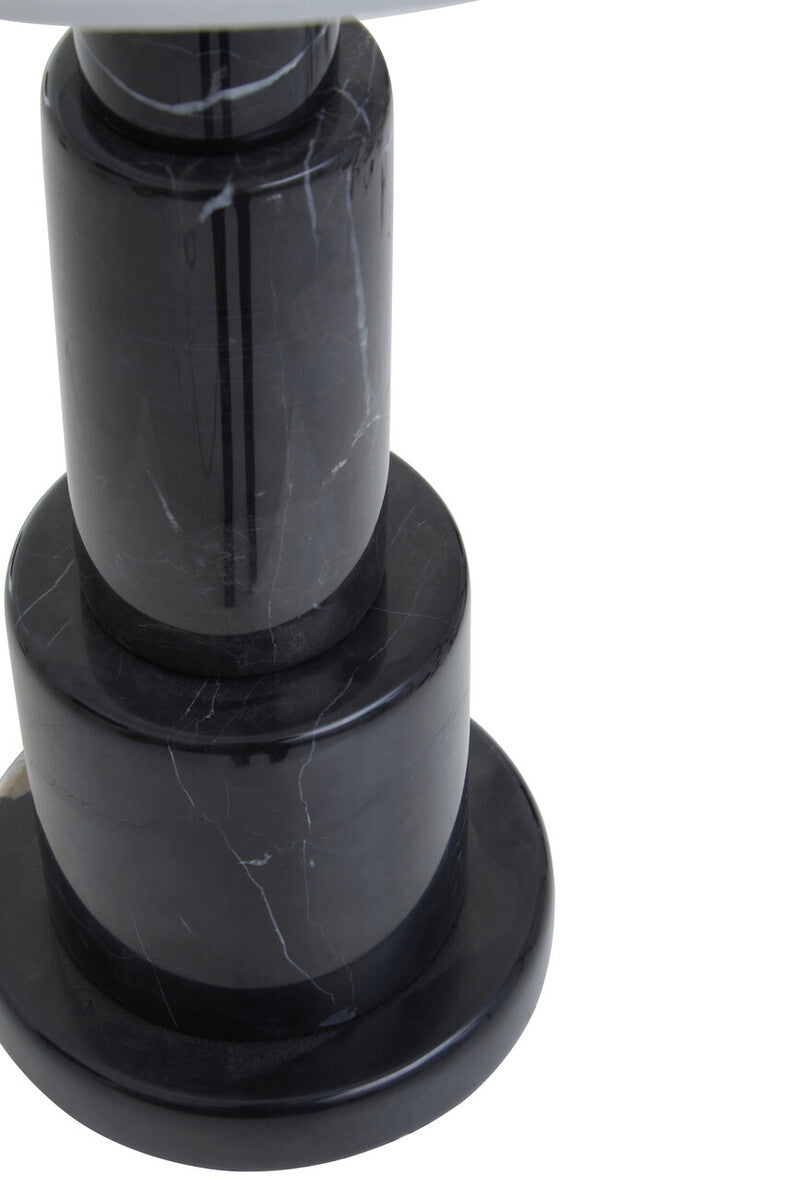 Orsina Elara Black Marble Table Lamp | Gold Accents & Ivory Shade