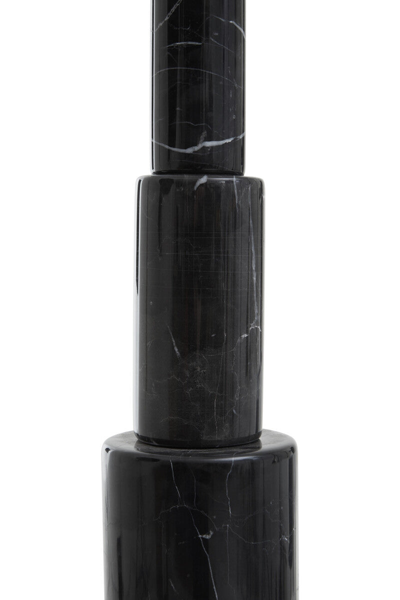 Orsina Elara Black Marble Table Lamp | Gold Accents & Ivory Shade