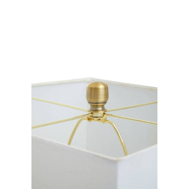Orsina Eleri Gold Glass Table Lamp – Geometric Base with Ivory Shade