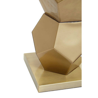 Orsina Eleri Gold Glass Table Lamp – Geometric Base with Ivory Shade