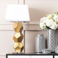 Orsina Eleri Gold Glass Table Lamp | Chrome Base & Ivory Shade