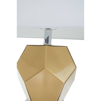 Orsina Eleri Gold Glass Table Lamp | Chrome Base & Ivory Shade