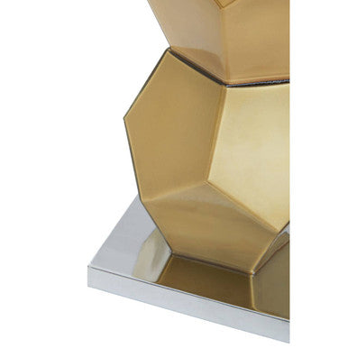 Orsina Eleri Gold Glass Table Lamp | Chrome Base & Ivory Shade