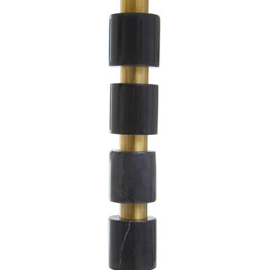 Orsina Elin Black Marble and Brushed Gold Table Lamp | Ivory Drum Shade