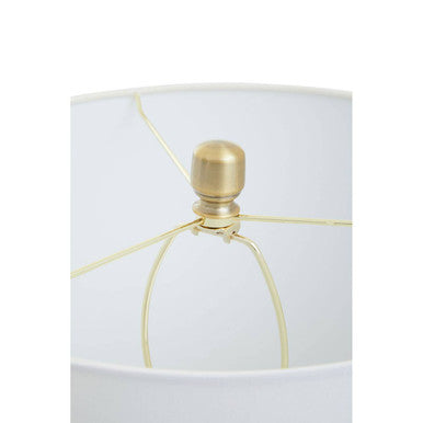 Orsina Elin Black Marble and Brushed Gold Table Lamp | Ivory Drum Shade