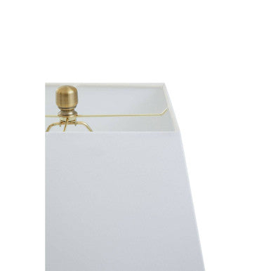 Orsina Elora Circular White Marble Table Lamp with Ivory Drum Shade