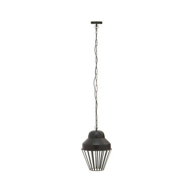 Orsina Preston Matte Black Pendant Light – Industrial Glass Lantern