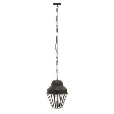 Orsina Preston Matte Black Pendant Light – Industrial Glass Lantern
