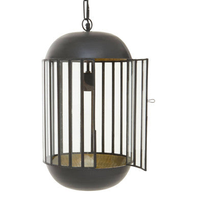 Orsina Preston Pendant Light – Industrial Matte Black & Glass Capsule